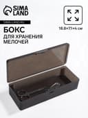 Бокс для хранения мелочей, 18.8×7.1×4 см, чёрный полупрозрачный