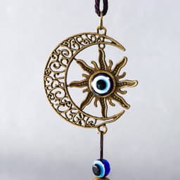 Музыка ветра «Месяц и солнце. Гармония и баланс», металл, от сглаза 6 колокольчиков, 45×8×8 см