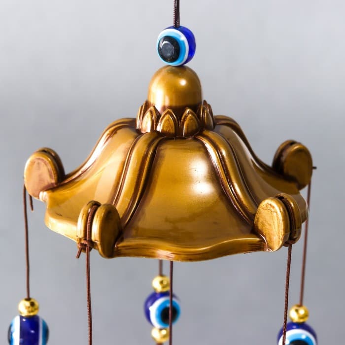 Музыка ветра «Месяц и солнце. Гармония и баланс», металл, от сглаза 6 колокольчиков, 45×8×8 см