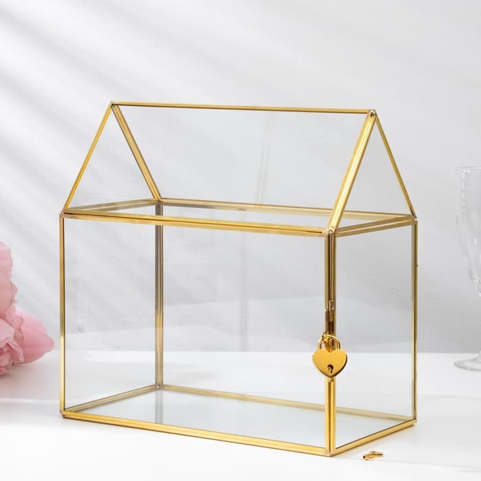 Шкатулка для украшений «Свадебный банк, семейный очаг», 25×14.5×24 см, стекло