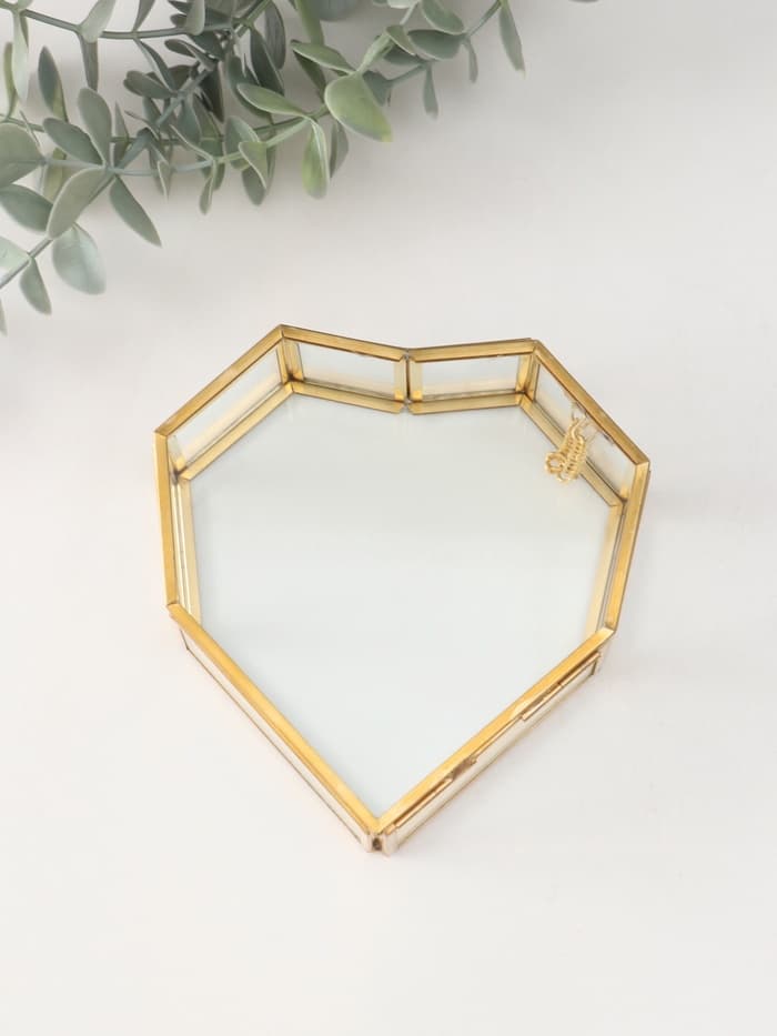 Шкатулка для украшений (колец, колье, серёг) «Сердце», стекло, 12×12×4 см