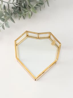 Шкатулка для украшений (колец, колье, серёг) «Сердце», стекло, 12×12×4 см