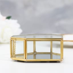 Шкатулка для украшений (колец, колье, серёг) «Сердце», стекло, 12×12×4 см