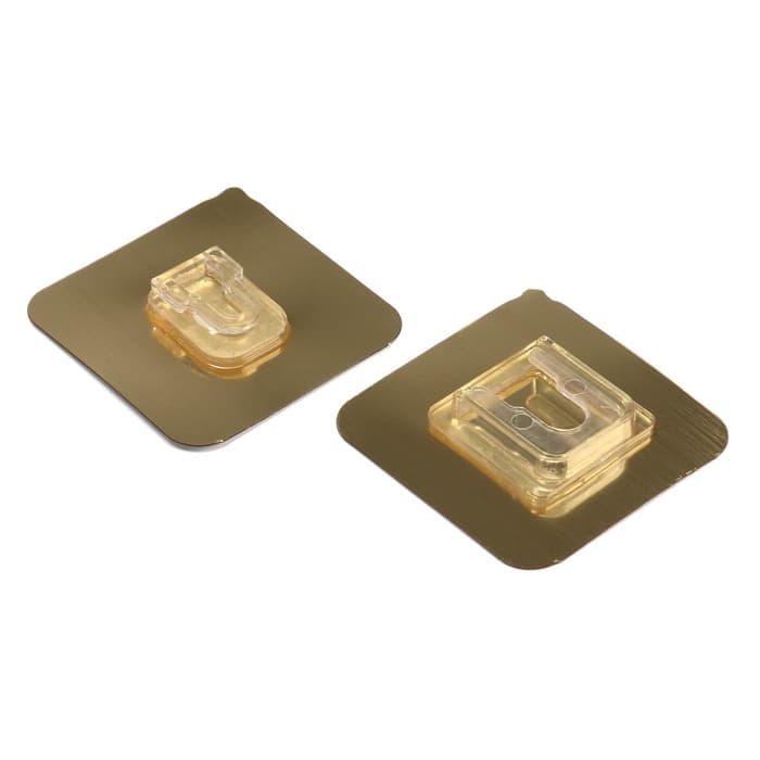 Комплект настенных держателей ТУНДРА, с клейкой поверхностью, 60×60×10 мм, цвет золото