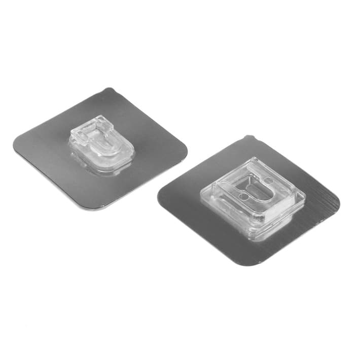 Держатель настенный, 2 шт., ТУНДРА krep, с клейкой поверхностью, 60×60 мм, цвет хром