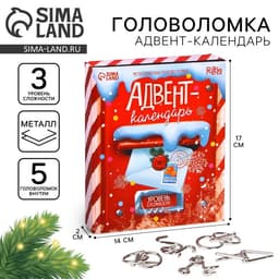 Адвент - календарь с металлическими головоломками «Новогодняя почта», 5 шт.