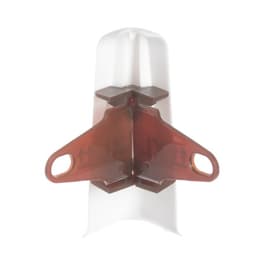 Угол наружный (внешний) с крепежом для плинтуса «Деконика», 85 мм, 001 белый