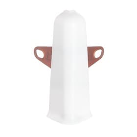 Угол наружный (внешний) с крепежом для плинтуса «Деконика», 85 мм, цвет 001-G белый глянцевый