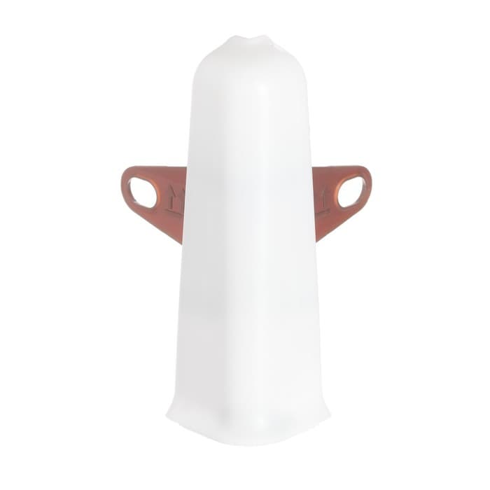 Угол наружный (внешний) с крепежом для плинтуса «Деконика», 85 мм, цвет 001-G белый глянцевый