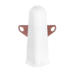 Угол наружный (внешний) с крепежом для плинтуса «Деконика», 85 мм, цвет 001-G белый глянцевый