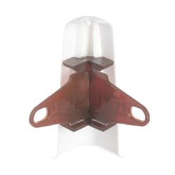 Угол наружный (внешний) с крепежом для плинтуса «Деконика», 85 мм, цвет 001-G белый глянцевый