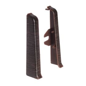 Торцевые заглушки для плинтуса «Деконика», пара, 85 мм, цвет 303 венге тёмный