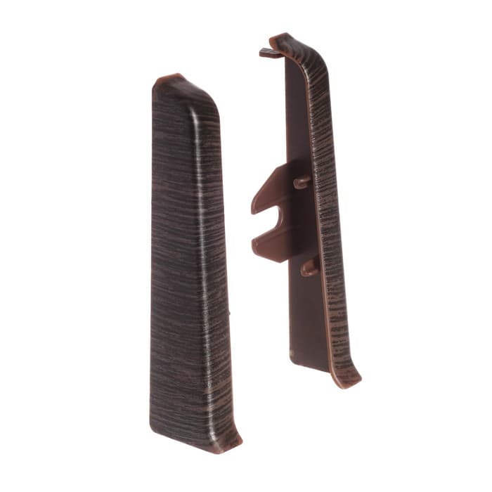 Торцевые заглушки для плинтуса «Деконика», пара, 85 мм, цвет 303 венге тёмный