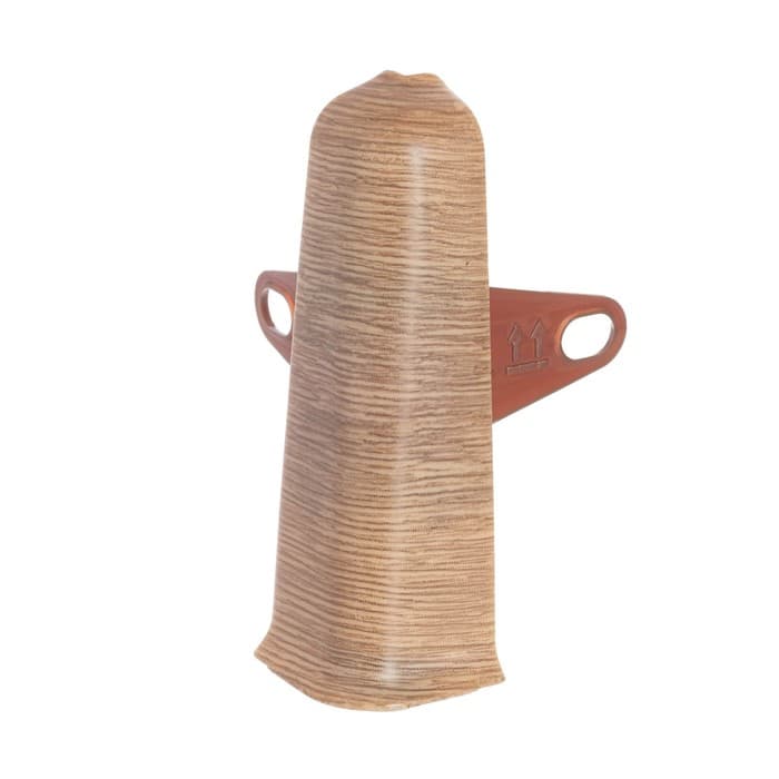 Угол наружный (внешний) для плинтуса «Деконика», с крепежом, 85 мм, цвет 211 дуб рустик