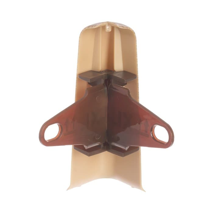 Угол наружный (внешний) для плинтуса «Деконика», с крепежом, 85 мм, цвет 211 дуб рустик