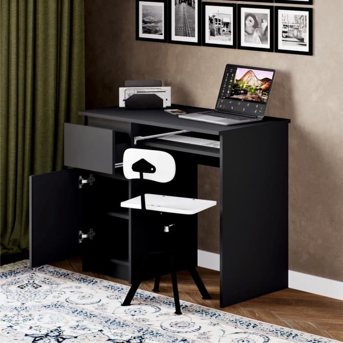 Стол письменный «Мадера», левый угол, 900×500×770 мм, цвет графит