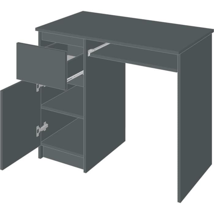 Стол письменный «Мадера», левый угол, 900×500×770 мм, цвет графит