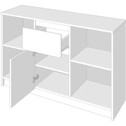 Тумба под ТВ «Клик Мебель. Мори» 1204×404×770 мм, цвет белый