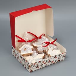 Коробка для кондитерских изделий «Новый год в стиле Хюгге», 17×20×6 см