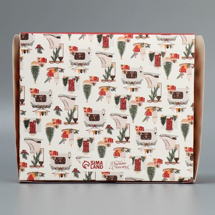 Коробка для кондитерских изделий «Новый год в стиле Хюгге», 17×20×6 см