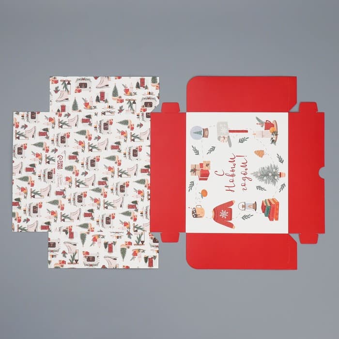 Коробка для кондитерских изделий «Новый год в стиле Хюгге», 17×20×6 см