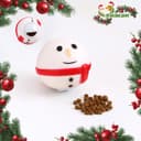 Игрушка-шар для собак под лакомства «Снеговик», 8 см, белая