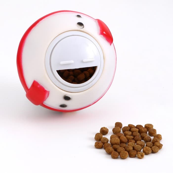 Игрушка-шар для собак под лакомства «Снеговик», 8 см, белая