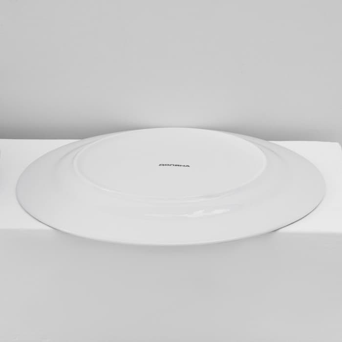 Тарелки Доляна «Звёздная ночь», 18 предметов: 6 тарелок d=20 см, 6 тарелок d=25 см, 6 тарелок глубоких 340 мл, фарфор, белые, голубые