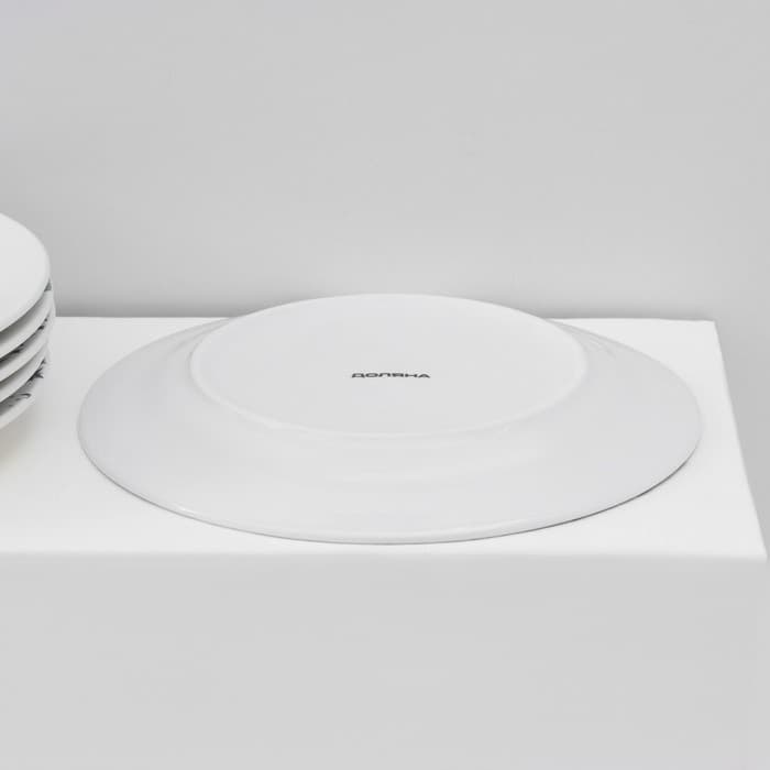 Тарелки Доляна «Звёздная ночь», 18 предметов: 6 тарелок d=20 см, 6 тарелок d=25 см, 6 тарелок глубоких 340 мл, фарфор, белые, голубые