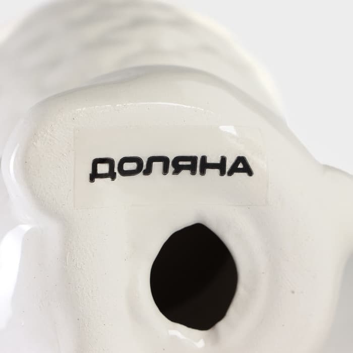 Подставка для яйца Доляна «Зайка», доломит, 8×5.5×7.5 см, белая, голубая