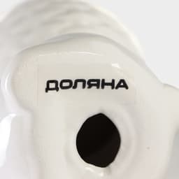 Подставка для яйца Доляна «Зайка», доломит, 8×5.5×7.5 см, белая, голубая