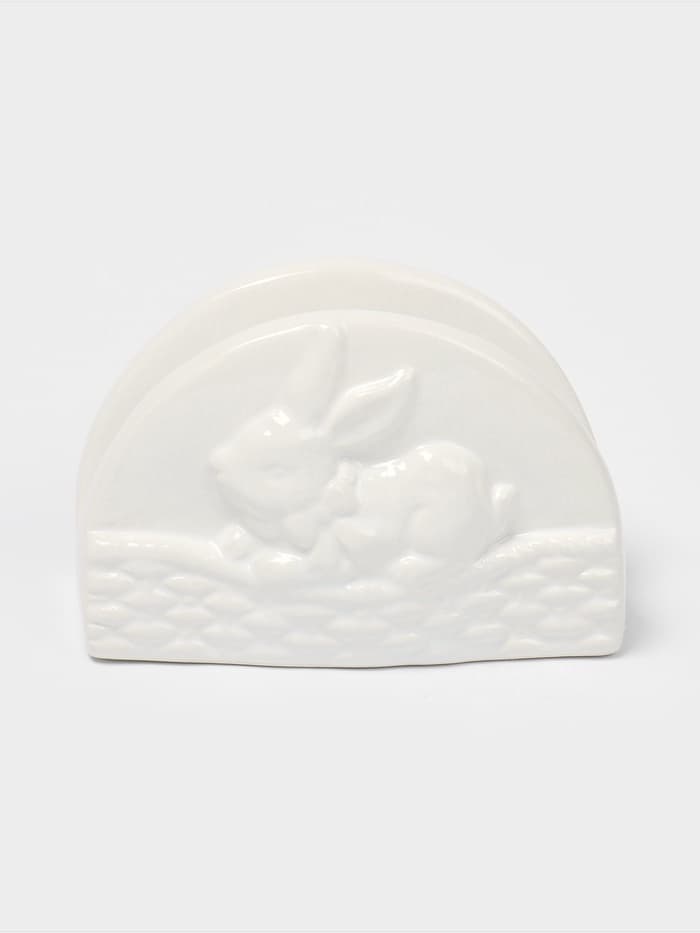 Салфетница Доляна «Зайка», 11.5×5.5×7.5 см, доломит, белая