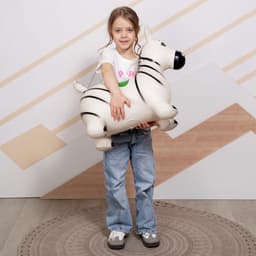 Попрыгун ZABIAKA «Зебра», 55×29×50 см, белый