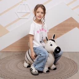 Попрыгун ZABIAKA «Зебра», 55×29×50 см, белый