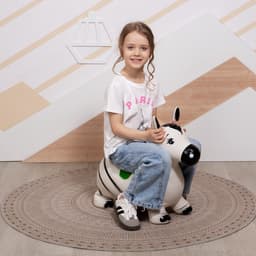 Попрыгун ZABIAKA «Зебра», 55×29×50 см, белый