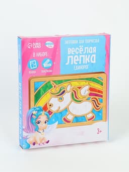 Картина пластилином «Единорог», 21×15 см, набор для творчества