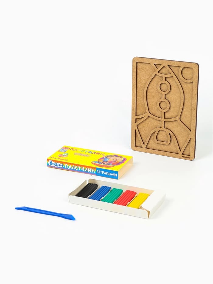 Картина пластилином «Ракета», 21×15 см, набор для творчества