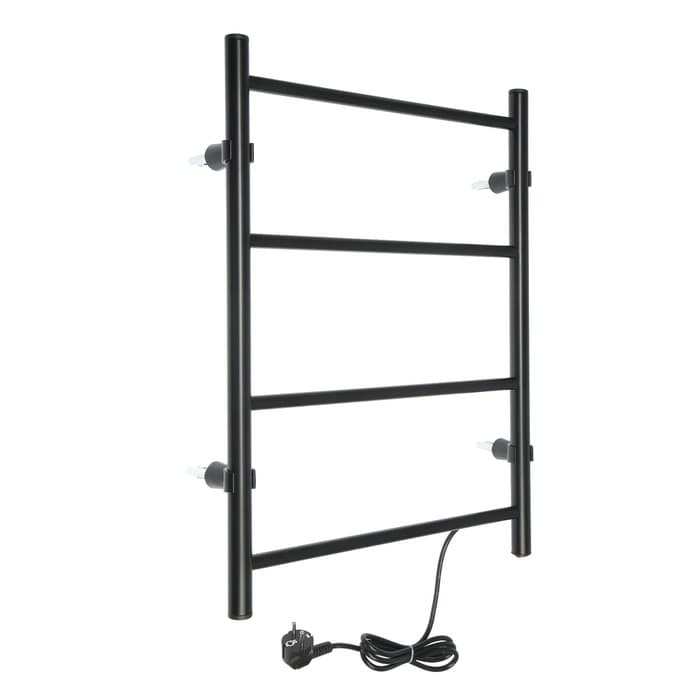 Полотенцесушитель электрический ТЕРА «Классика», 400×600 мм, 4 перекладины, черный
