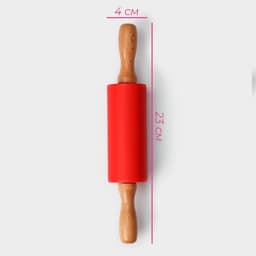 Скалка Доляна «Валенсия», 23×4 см, рабочая часть 10 см, красная