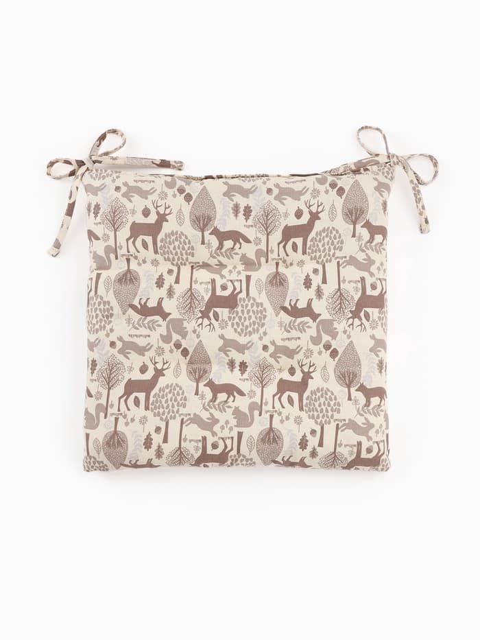 Подушка на стул «Доляна» Forest dwellers, 42×42 см, бежевая