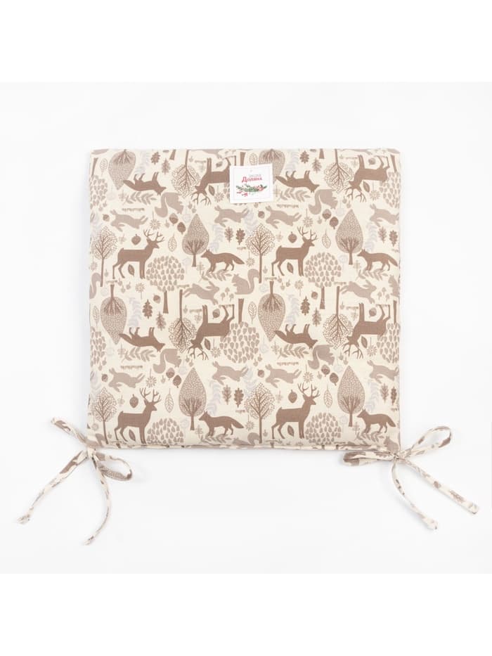 Подушка на стул «Доляна» Forest dwellers, 42×42 см, бежевая