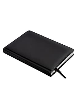 Ежедневник НЕдатированный А5, 136 листов в линейку, кожзам «Небраска», серебряный срез, чёрный