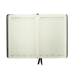 Ежедневник НЕдатированный А5, 136 листов в линейку, кожзам «Небраска», серебряный срез, чёрный