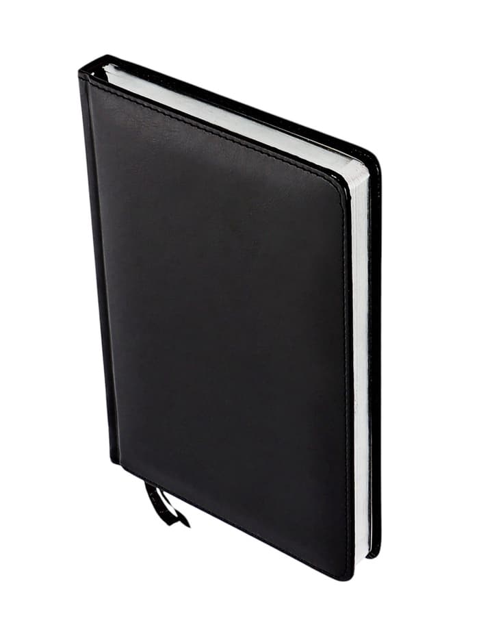 Ежедневник НЕдатированный А5, 136 листов в линейку, кожзам «Небраска», серебряный срез, чёрный