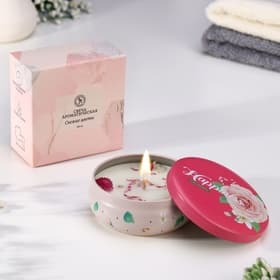 Ароматическая свеча в банке «Свежие цветы», из соевого воска с сухоцветом, 3×8.5 см, 110 г