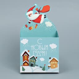 Коробка новогодняя для мини-букетов «С Новым годом», 12×17×10 см
