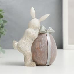 Фигурка полистоун «Кролик с яичком с бантом», 11×5.5×8.5 см