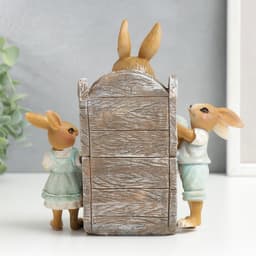 Фигурка полистоун «Зайка-бабуля с внучатами», 16.5×11×17.5 см