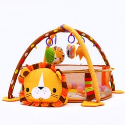 Развивающий коврик - манеж Крошка Я «Лев», 3 в 1, 68×68 см, 30 цветных шариков, 4 игрушки