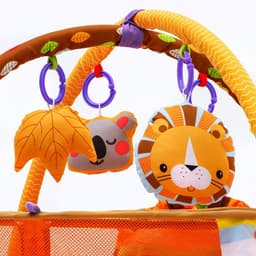 Развивающий коврик - манеж Крошка Я «Лев», 3 в 1, 68×68 см, 30 цветных шариков, 4 игрушки